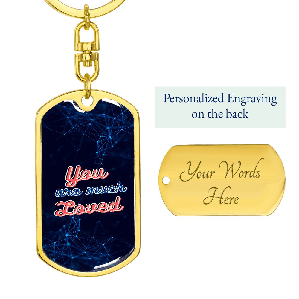 graphic dogtag love keychain, personalized engraving keychain