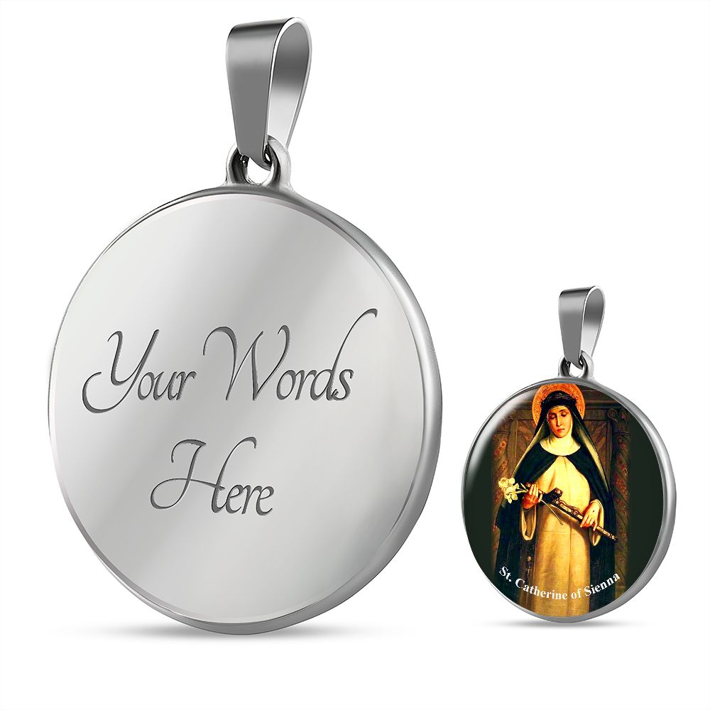 Catholic Saint Pendant - St. Catherine of Sienna Medal (c) - Trending Novelties & Gifts