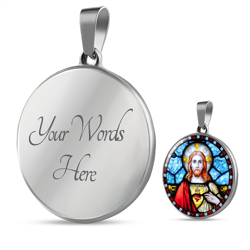 Sacred Heart Of Jesus Pendant with custom engraving