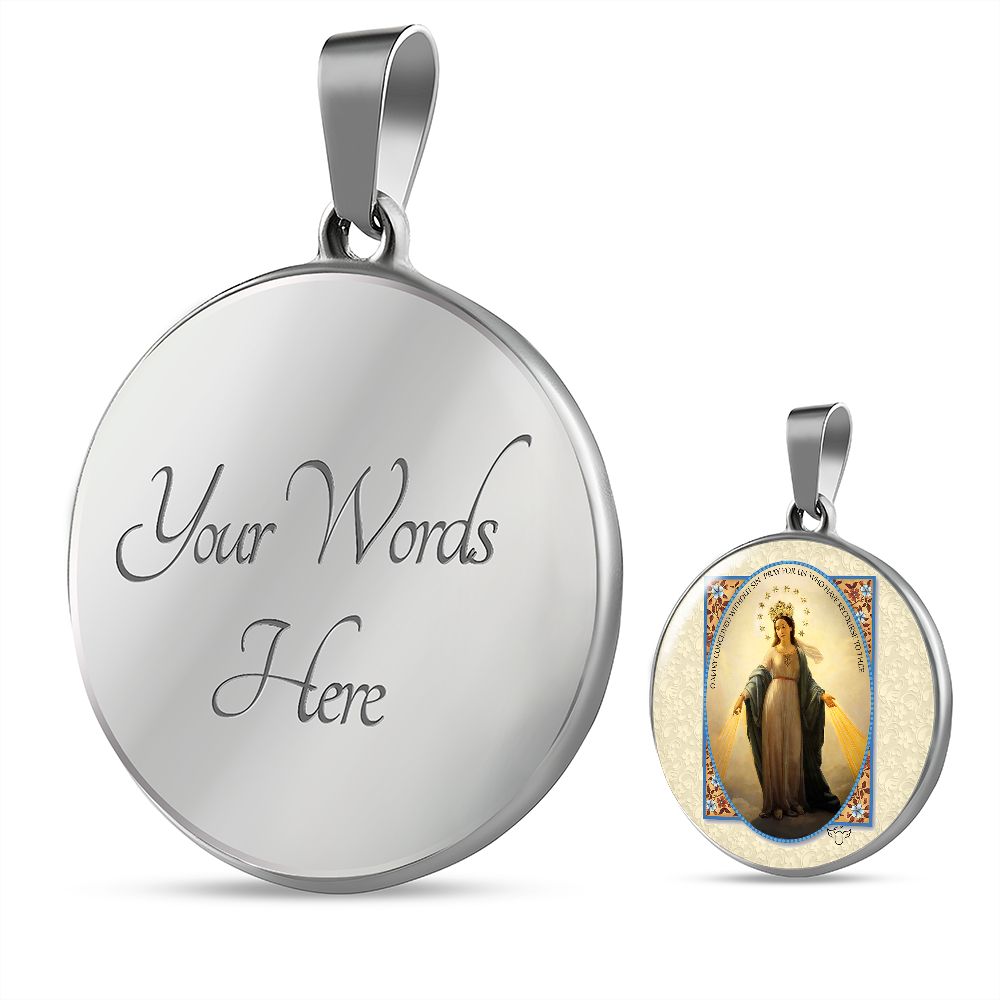 Lady of the Miraculous Medal with custom engraving