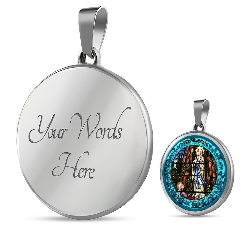 Our Lady Of Lourdes Pendant with custom engraving