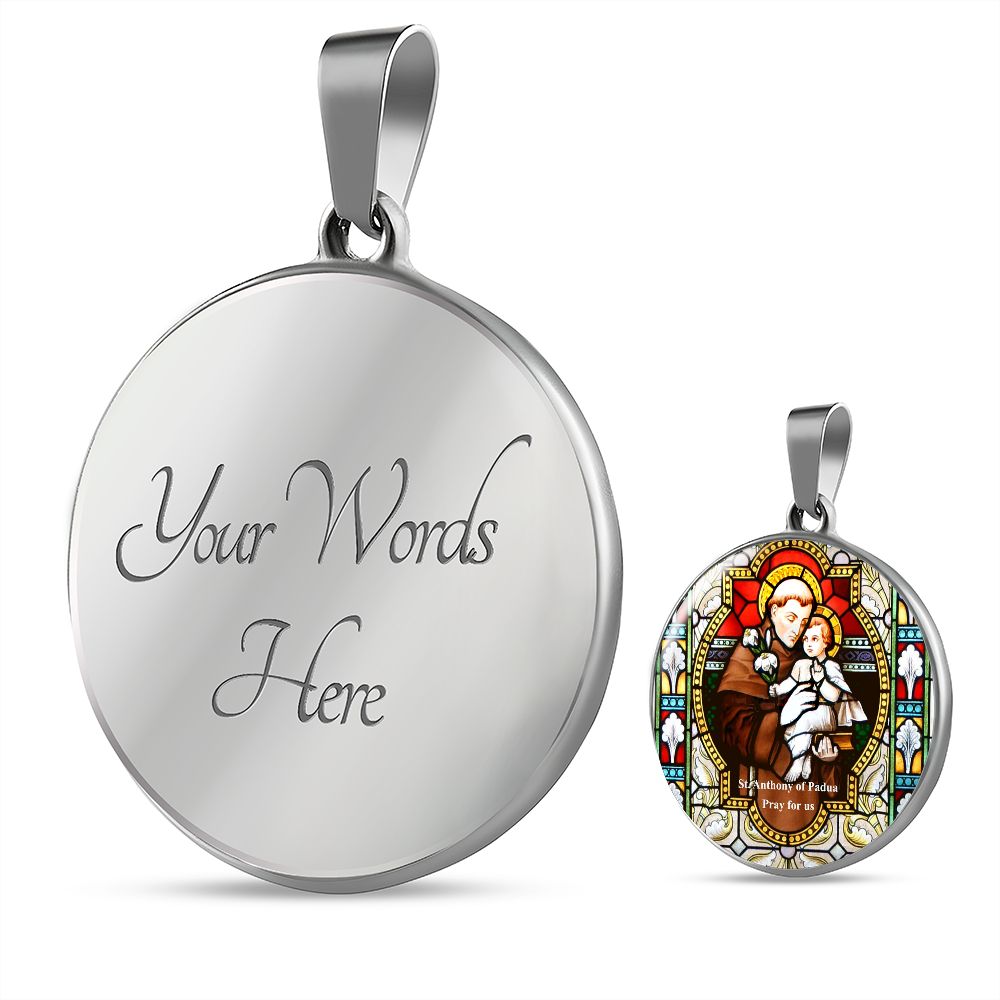 Saint Anthony's Pendant Medal with custom engraving