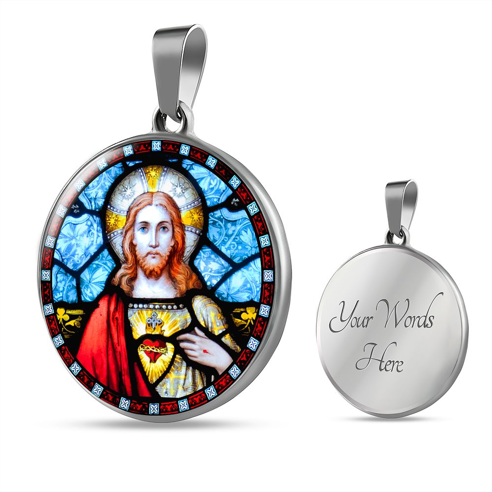 Sacred Heart Of Jesus Pendant with custom engraving