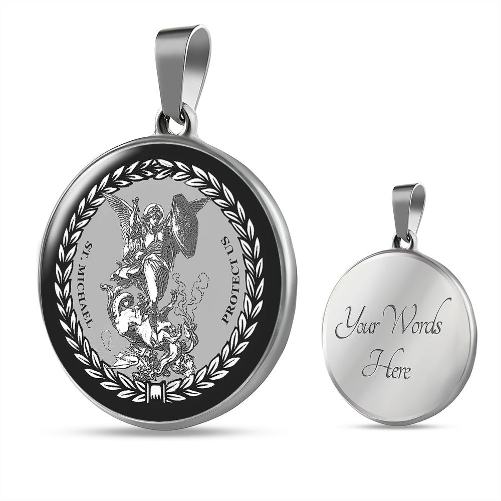 Classic Pendant of St. Michael with custom engraving