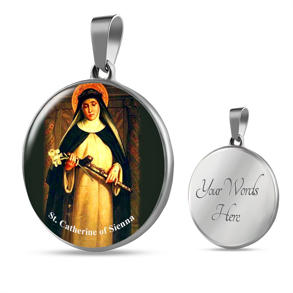 Catholic Saint Pendant - St. Catherine of Sienna Medal (c) - Trending Novelties & Gifts