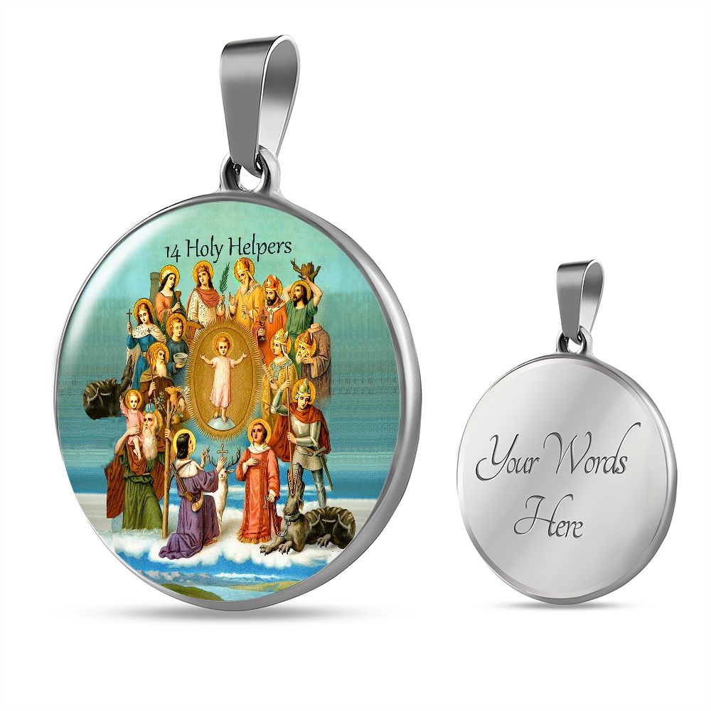 The Fourteen Holy Helpers with custom engraving