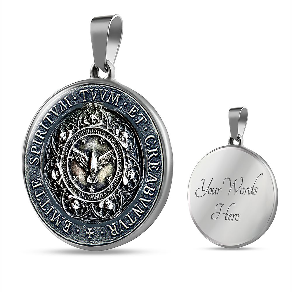 Antique Holy Spirit Medal with custom engraving