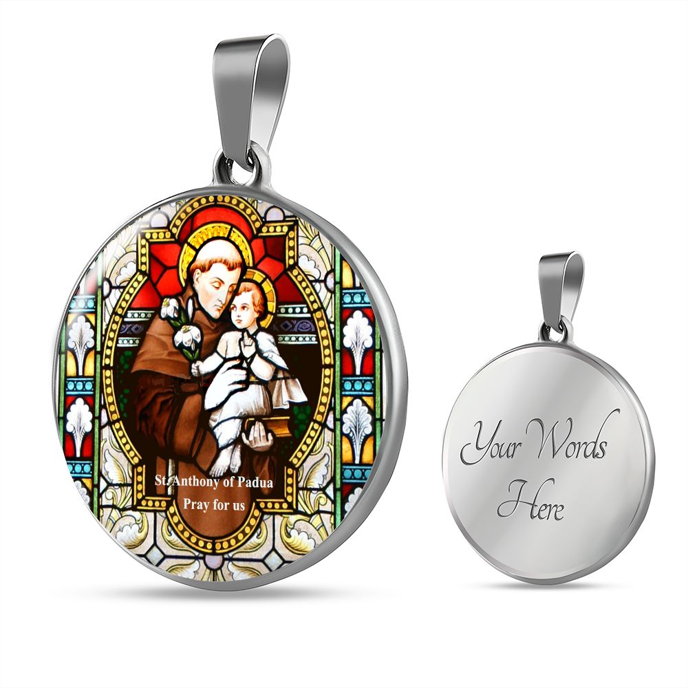 Saint Anthony's Pendant Medal with custom engraving