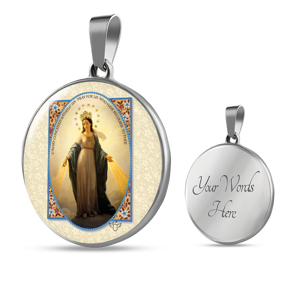 Lady of the Miraculous Medal with custom engraving