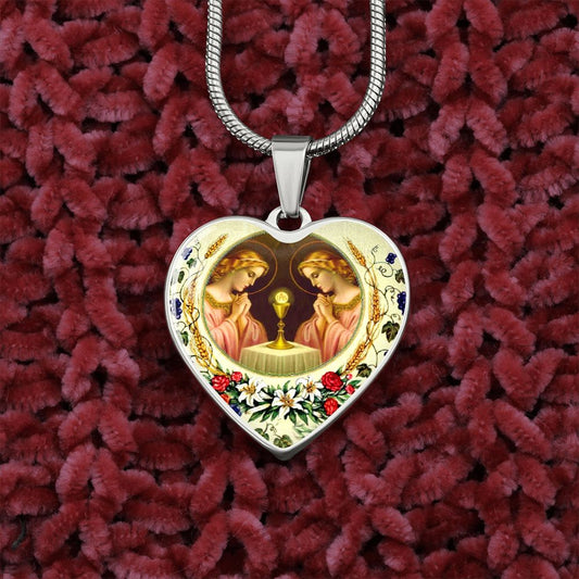 Holy Eucharist Heart Pendant