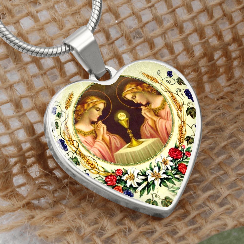 Holy Eucharist Heart Pendant