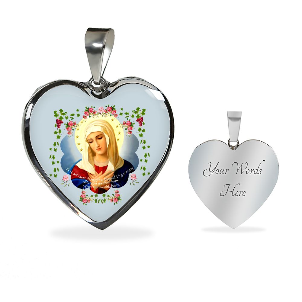 The Blessed Virgin Mary pendant necklace with custom engraving