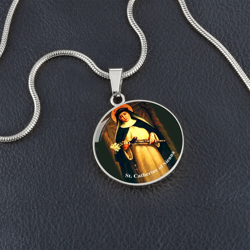 Catholic Saint Pendant - St. Catherine of Sienna Medal (c) - Trending Novelties & Gifts