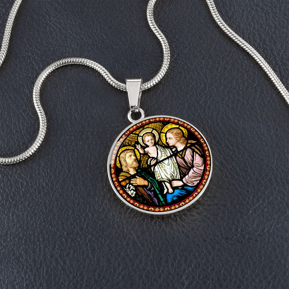 Holy Family Medal Stain Glass