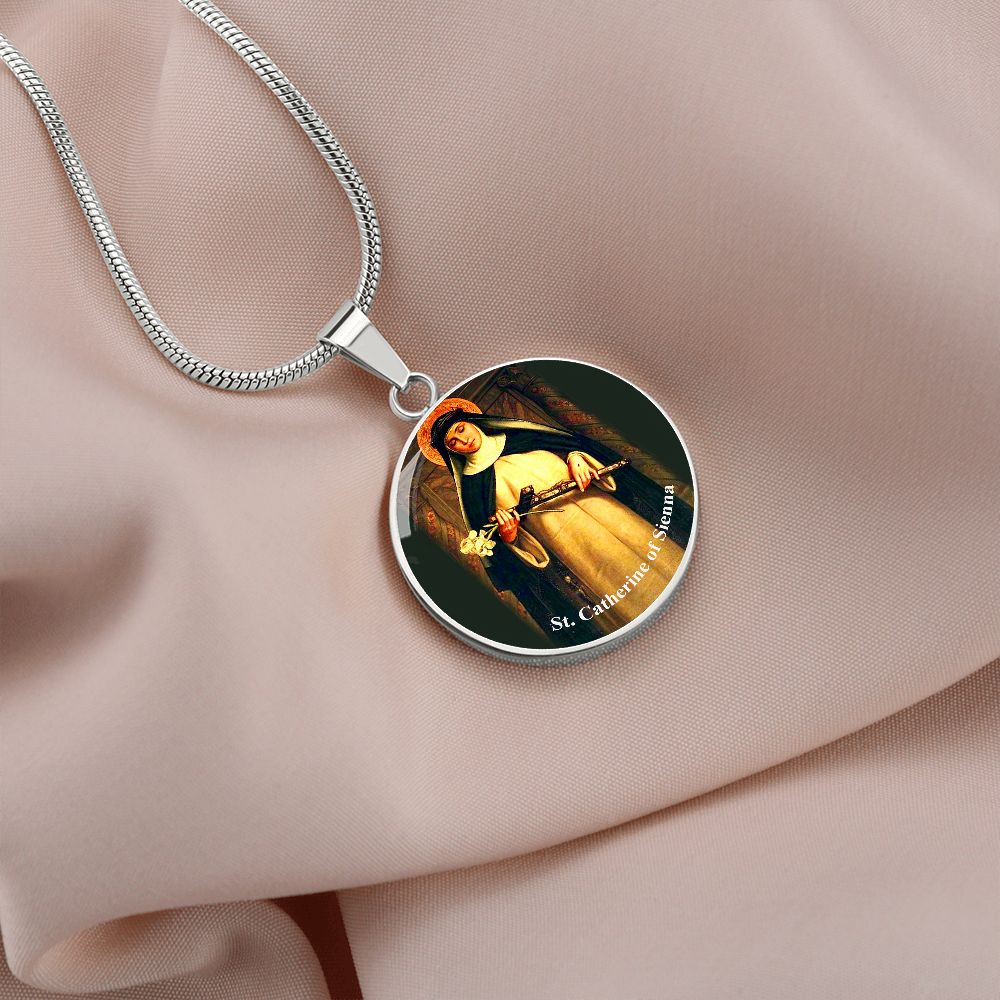Catholic Saint Pendant - St. Catherine of Sienna Medal (c) - Trending Novelties & Gifts