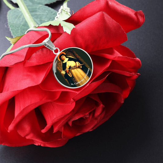 Catholic Saint Pendant - St. Catherine of Sienna Medal (c) - Trending Novelties & Gifts