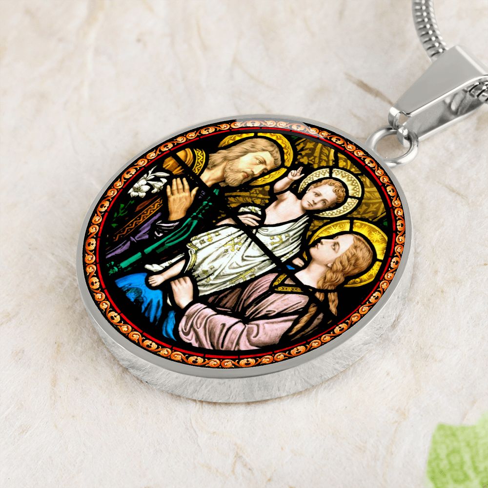 Holy Family Medal Stain Glass