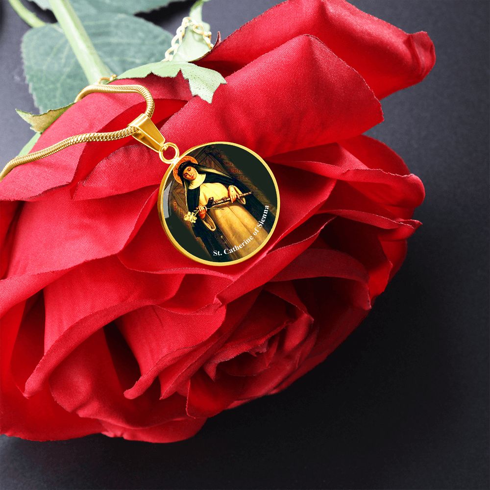 Catholic Saint Pendant - St. Catherine of Sienna Medal (c) - Trending Novelties & Gifts