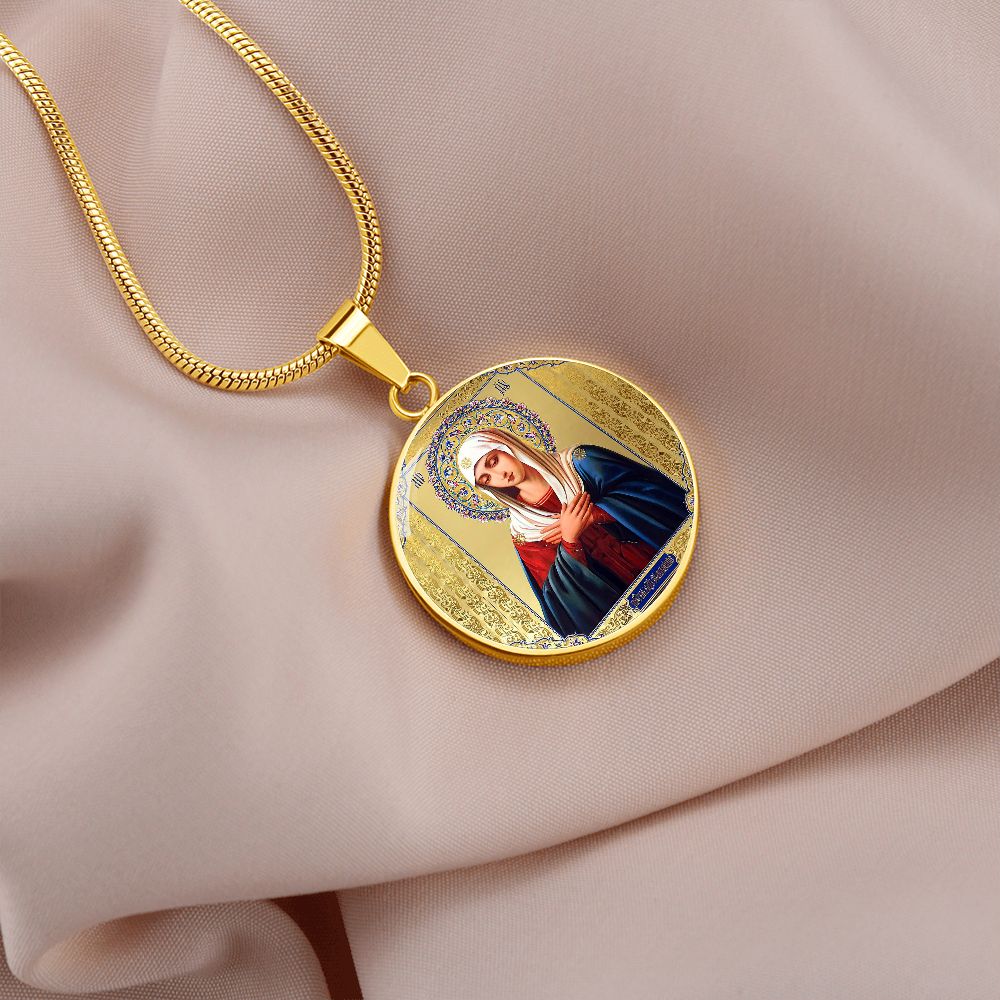 Icon of Our Lady of Sorrows pendant gold