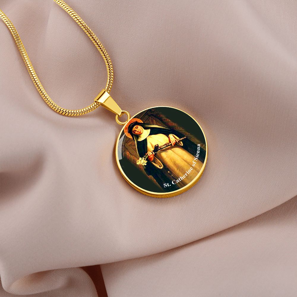 Catholic Saint Pendant - St. Catherine of Sienna Medal (c) - Trending Novelties & Gifts