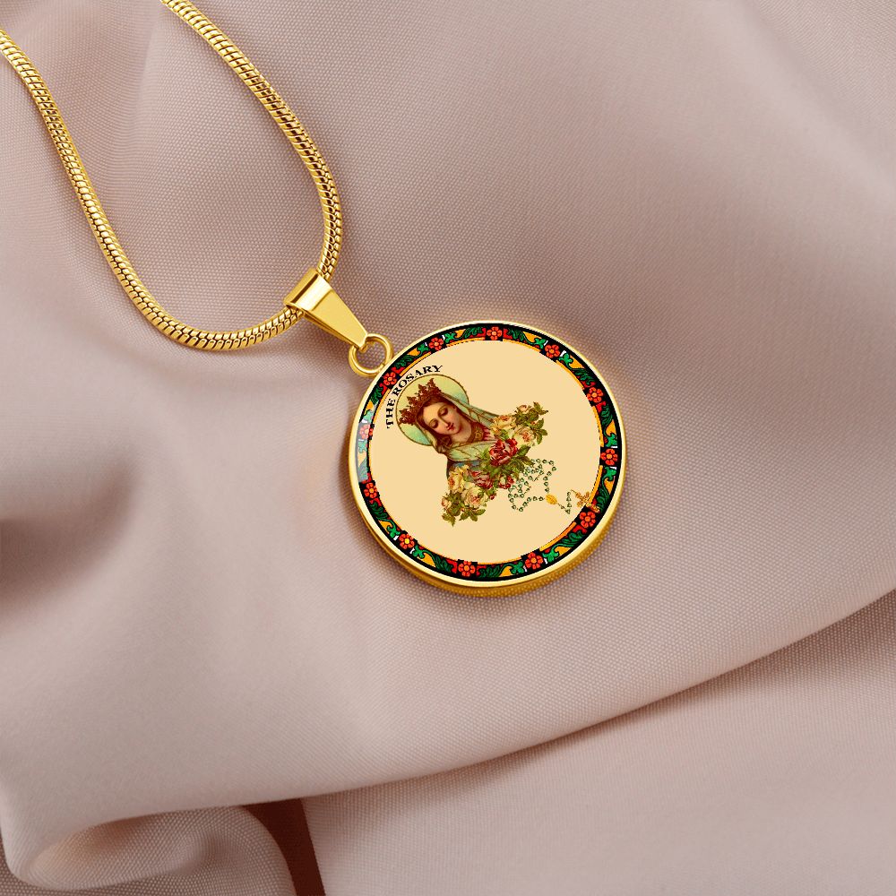 Our lady of the Rosary Pendant gold