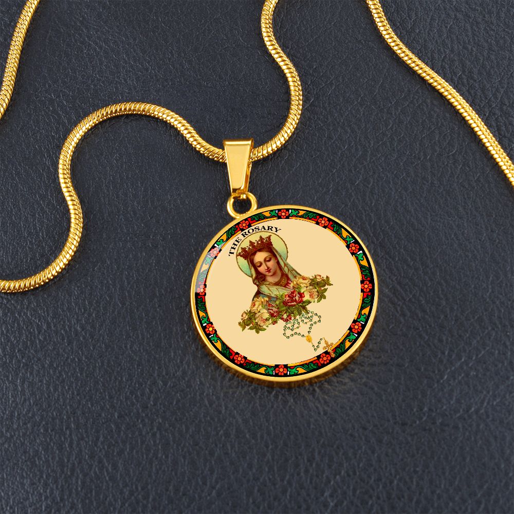 Our lady of the Rosary Pendant gold