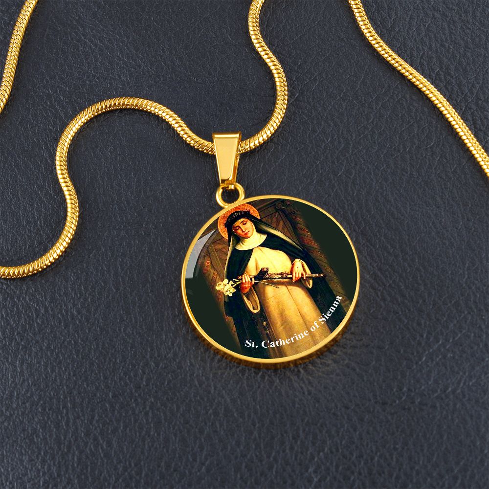 Catholic Saint Pendant - St. Catherine of Sienna Medal (c) - Trending Novelties & Gifts