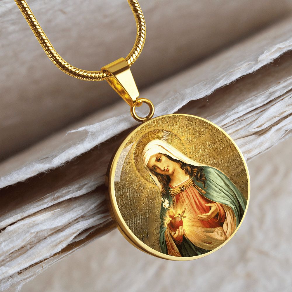 Immaculate Heart Mary Medal gold