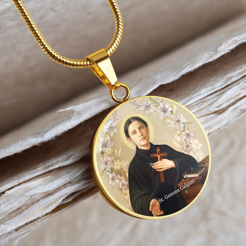 Catholic Saints Pendant - St. Gemma Galgani Pendant Necklace (c)