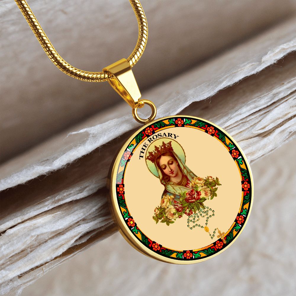Our lady of the Rosary Pendant gold