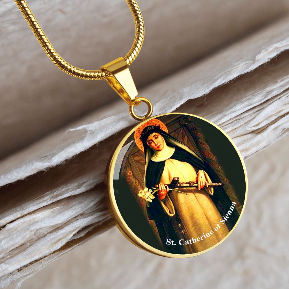 Catholic Saint Pendant - St. Catherine of Sienna Medal (c) - Trending Novelties & Gifts