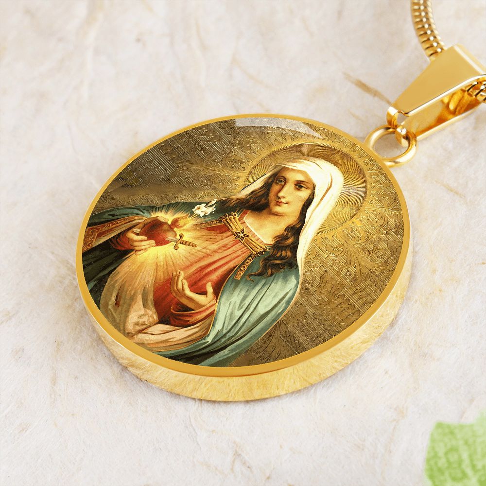Immaculate Heart Mary Medal gold