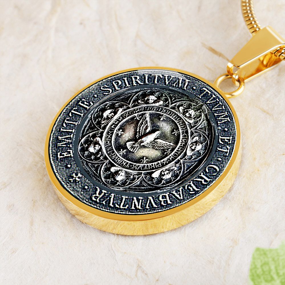 Antique Holy Spirit Medal gold
