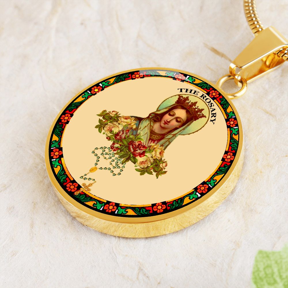 Our lady of the Rosary Pendant gold