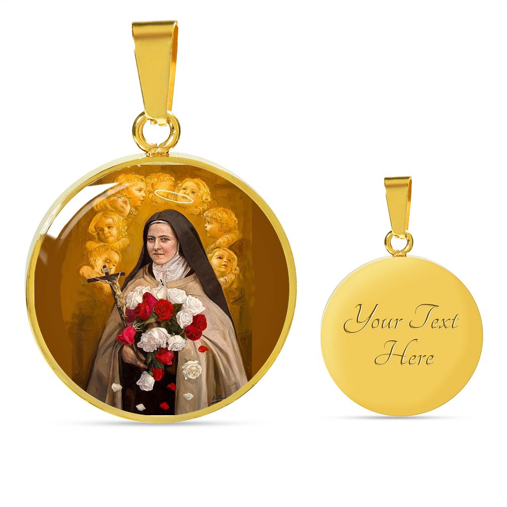 St. Therese of Lisieux Medal gold with custom engraving