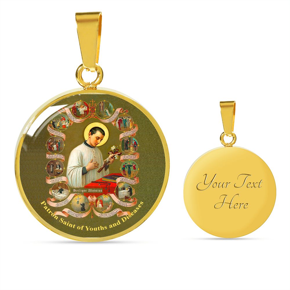 St. Aloysius Gonzaga Medal gold with custom engraving