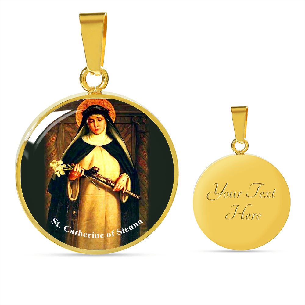 Catholic Saint Pendant - St. Catherine of Sienna Medal (c) - Trending Novelties & Gifts