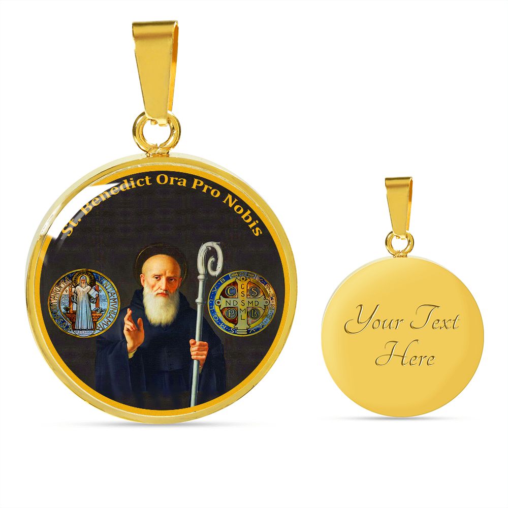 Saint Benedict Medal gold with custom engraving