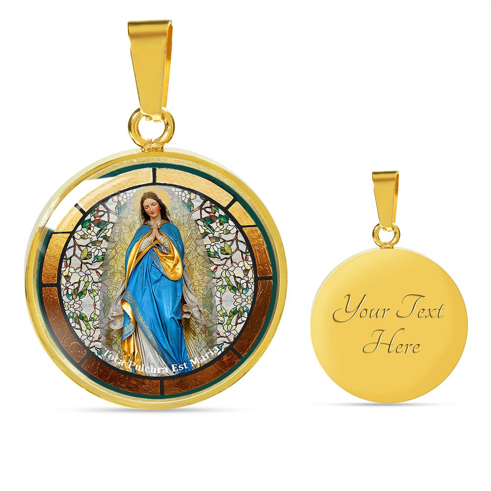 The Blessed Virgin Mary Medal gold with custom engraving