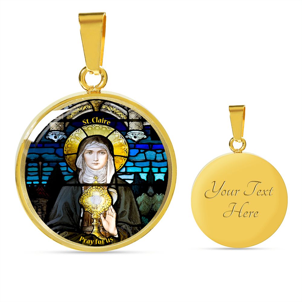 Saint Claire Pendant gold with custom engraving