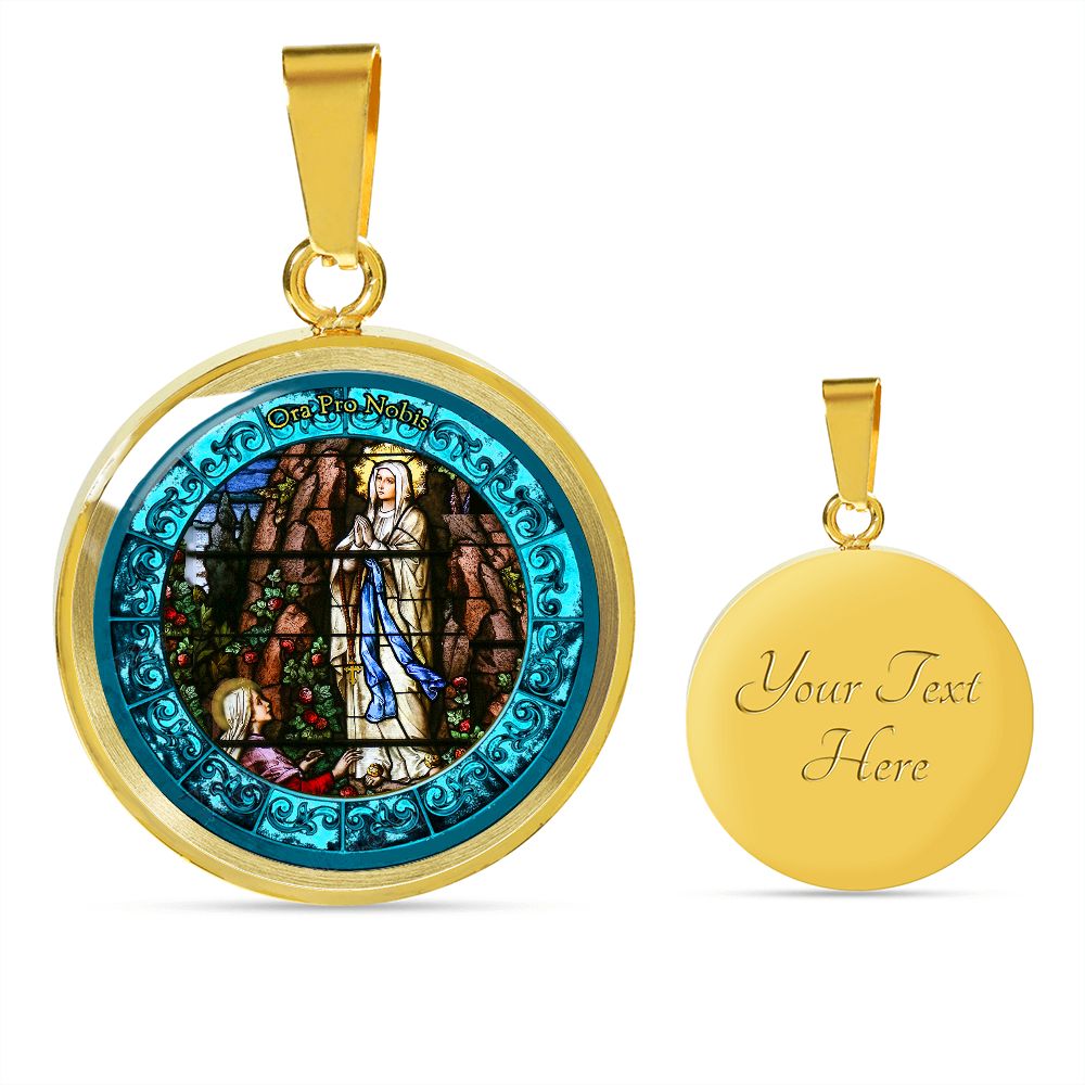 Our Lady Of Lourdes Pendant with custom engraving