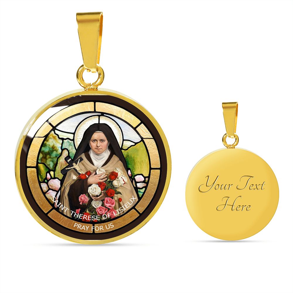 Saint Thérèse of Lisieux Medal gold with custom engraving
