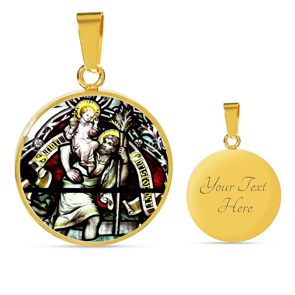 Saint Christopher's Pendant gold with custom engraving