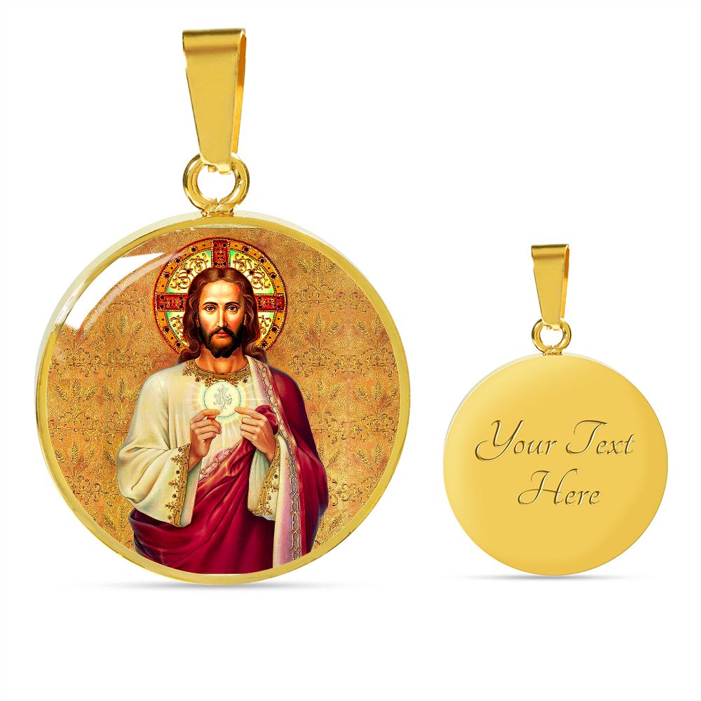 Sacred Heart of Jesus First Communion Medal gold with custom engraving