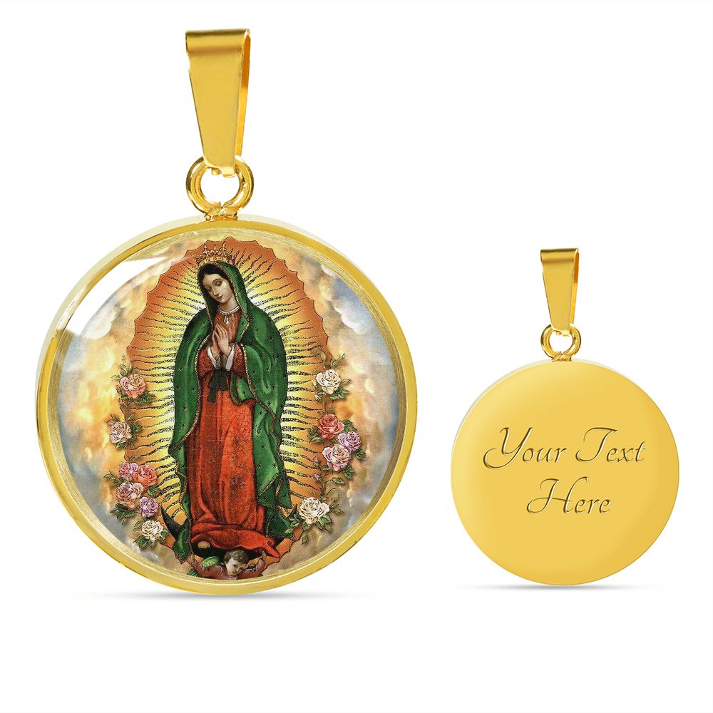 Our Lady of Guadalupe Medal gold with custom engraving