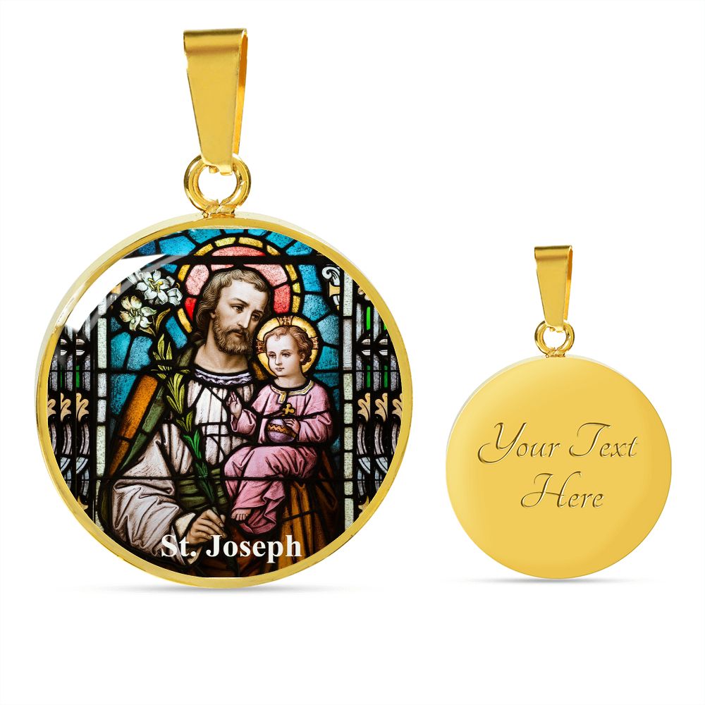 Saint Joseph's Pendant gold with custom engraving