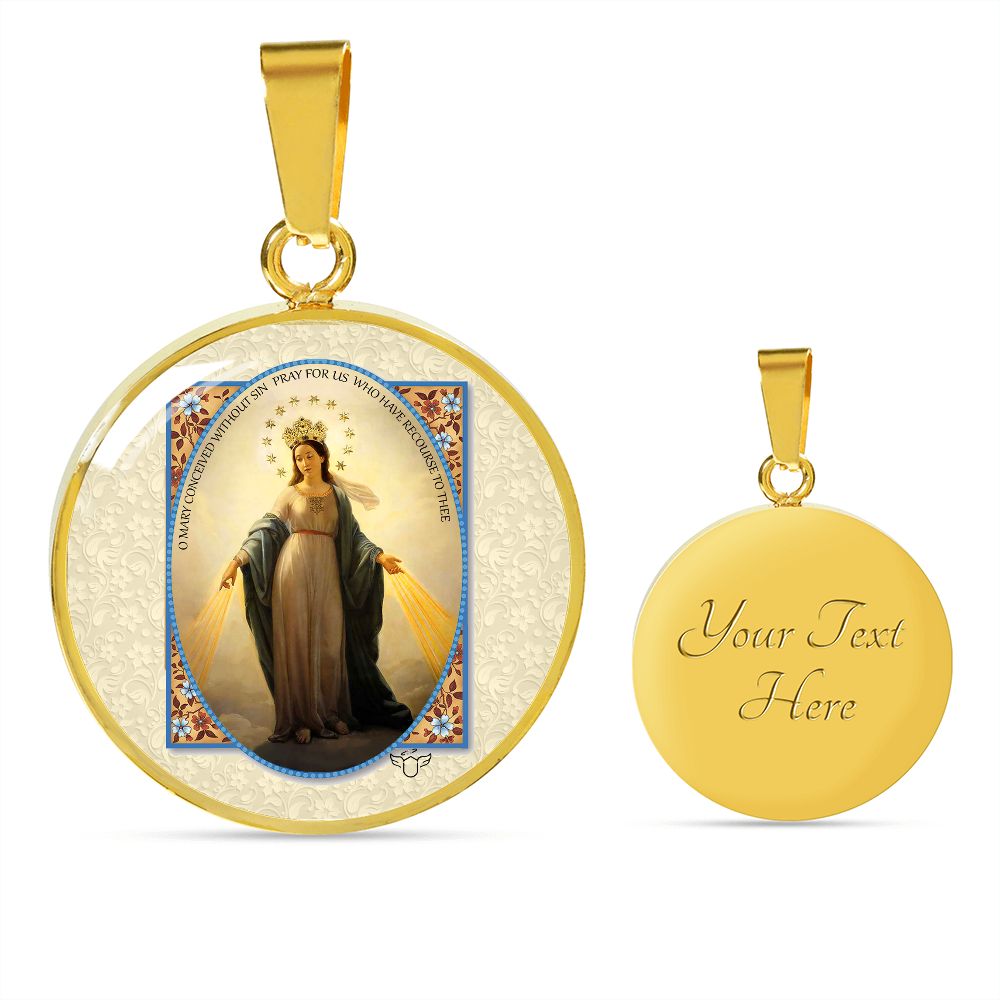 Lady of the Miraculous Medal gold with custom engraving