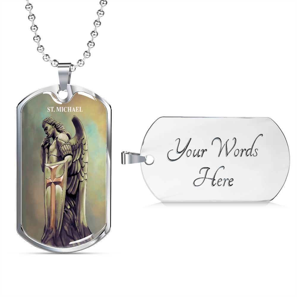 St. Michael Archangel Steel Medal with custom engraving
