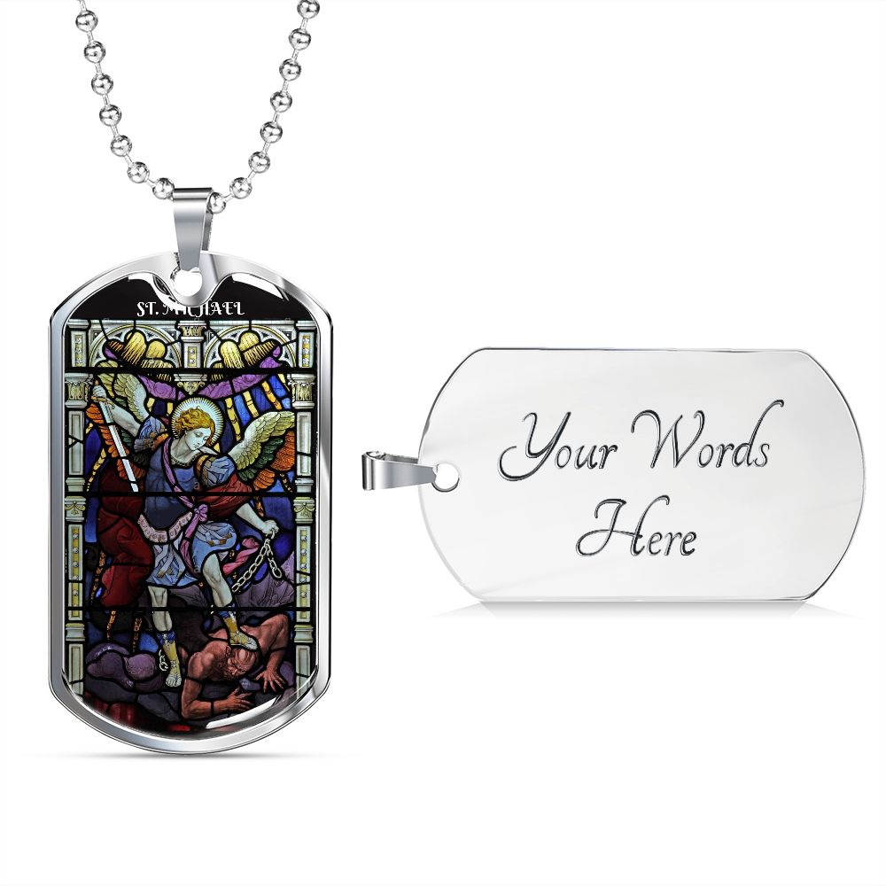 St. Michael Stainless Steel Medal with custom engraving