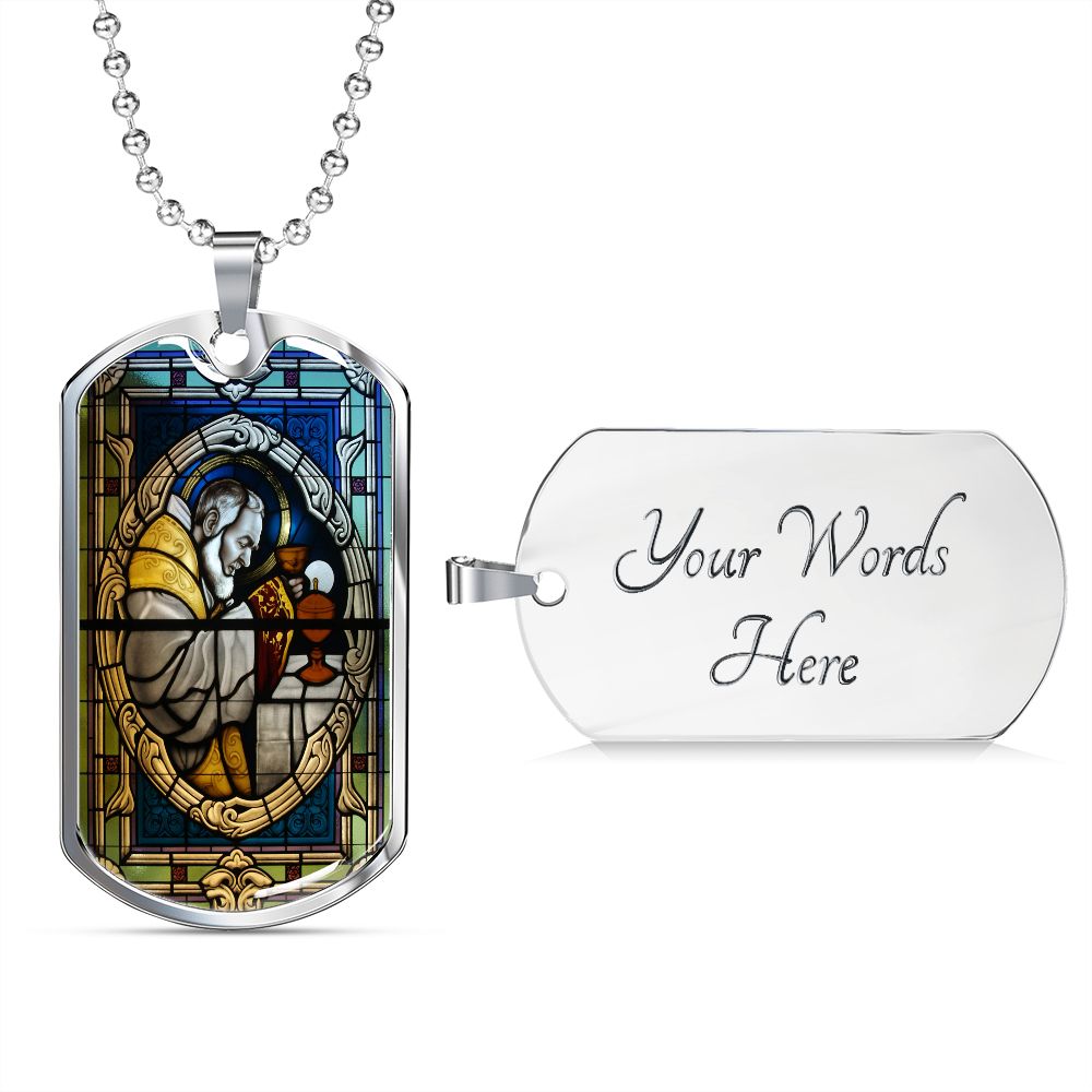 St. Padre Pio Pendant Pendant dog tag with custom engraving